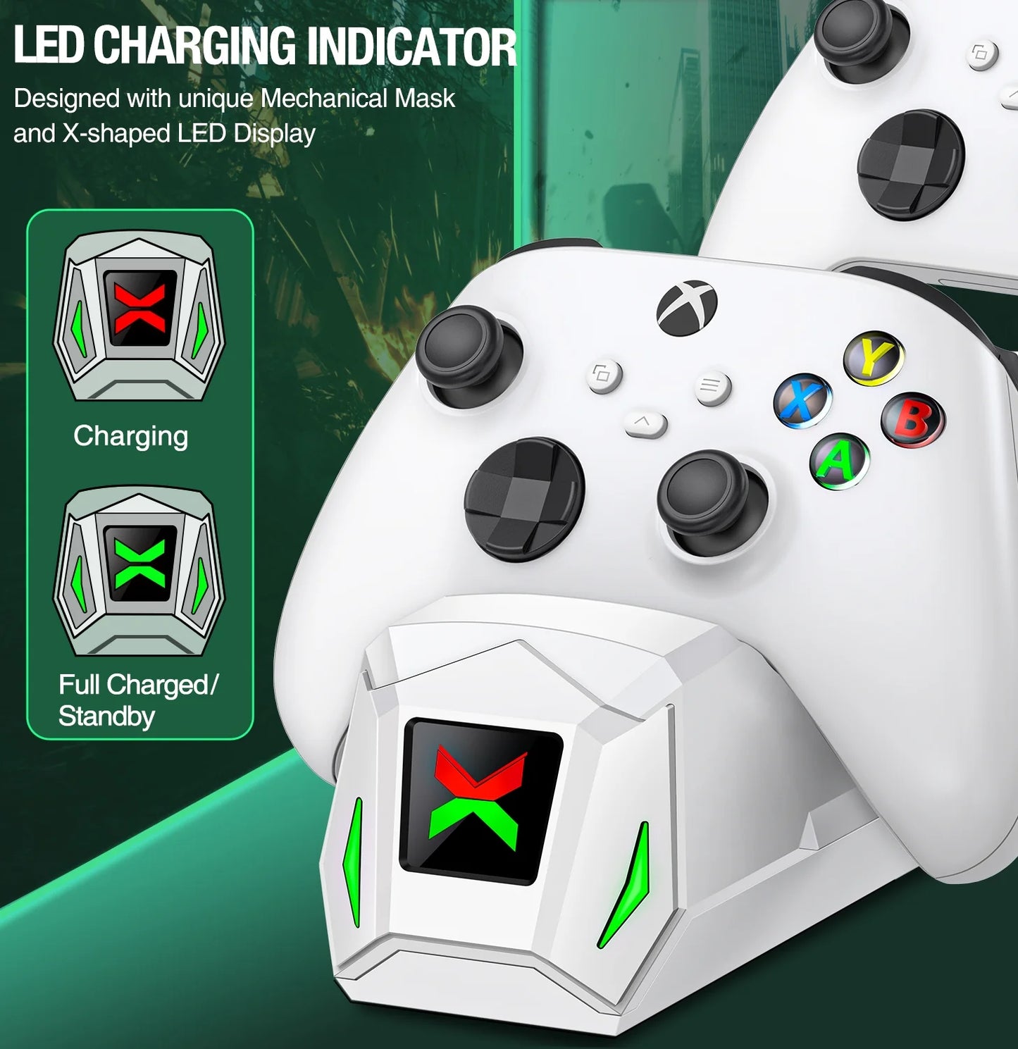 Dual Xbox Controller Charger with 4×5520Mwh Battery Packs for Xbox Series X|S/One/Elite